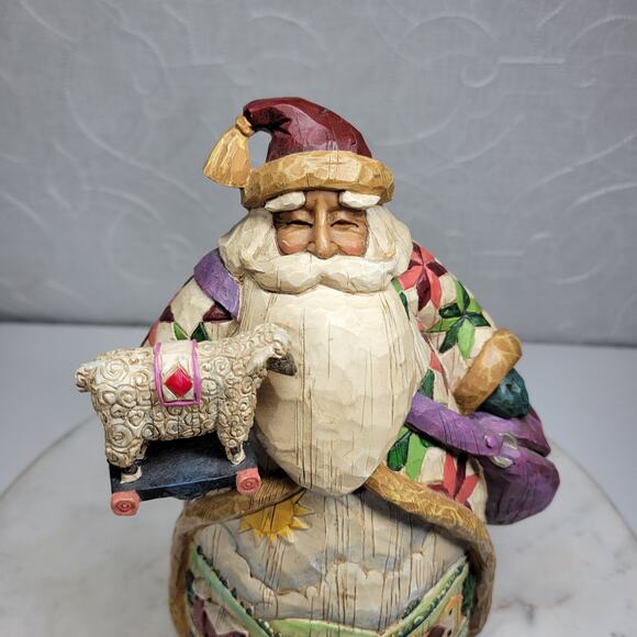 Jim Shore Heartwood Creek Over the Fields We Go Santa with Sheep Figurine 9” - Picture 9 of 13